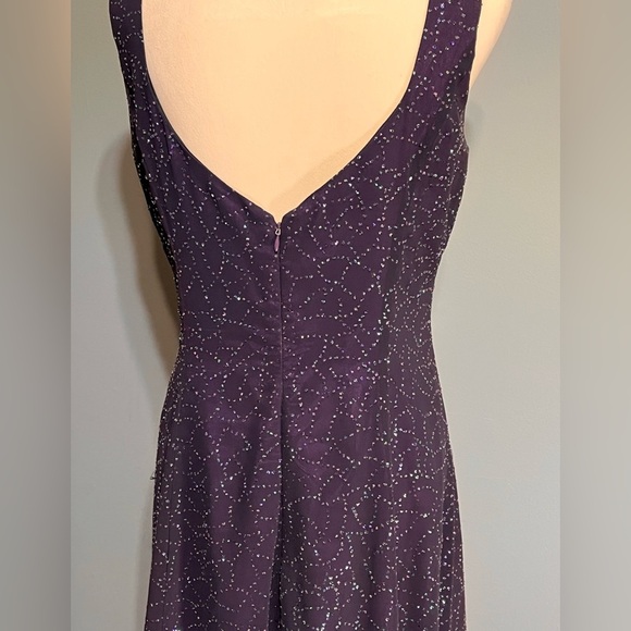 Reggio maxi formal sleeveless sequins purple gown dress Y2K size 10 - Picture 3 of 15